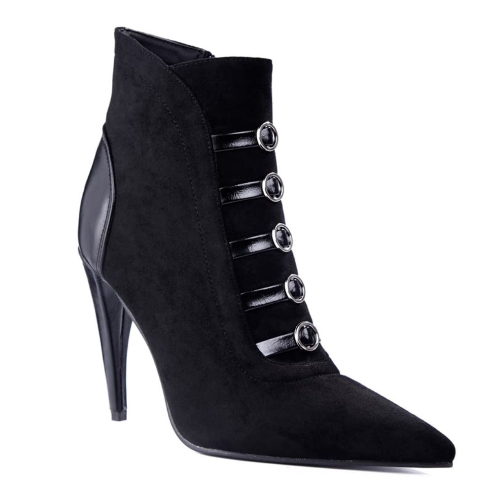 Ankle Boots high heels black suede